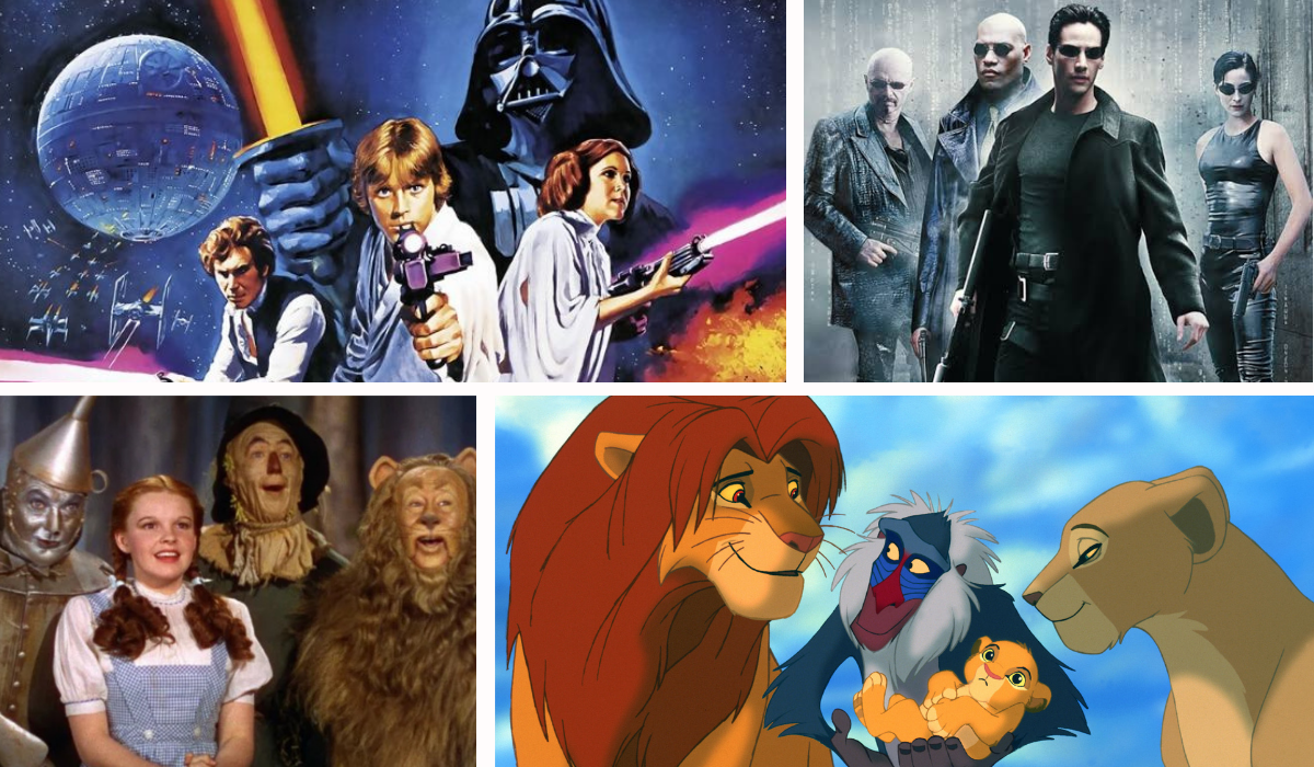 Hero's journey storytelling structure connecting Star Wars and The Lion King